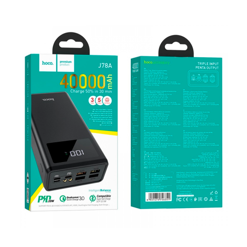 Портативный аккумулятор Hoco J78A 40000mAh (Black)