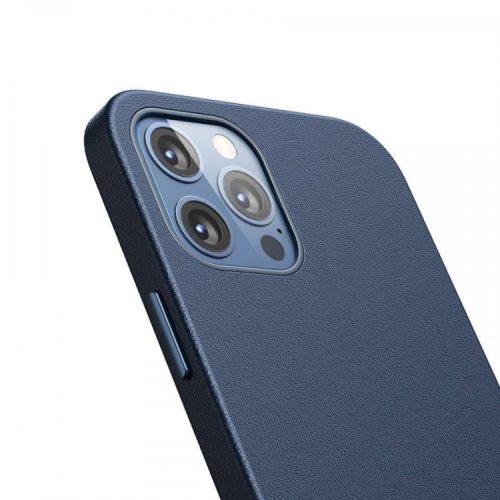 Чехол кожаный для iPhone 12 Pro Max Baseus Magnetic Leather Case 2020 (LTAPIPH67N-YP03) Синий