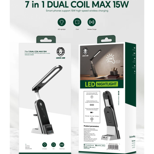 Беспроводное зарядное устройство Green 7 в 1 (GN7IN1WC15WBK)