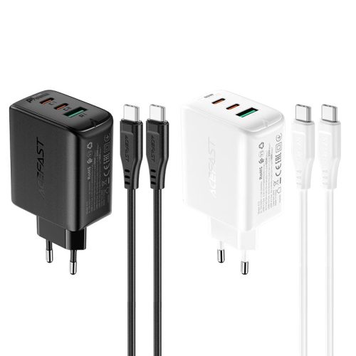Зарядное устройство Acefast A13, PD 65W, 2 порта USB-C + 1 USB-A, быстрая зарядка
