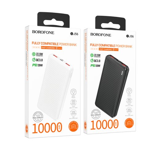 Внешний аккумулятор Borofone BJ56 10000 mAh чёрный белый