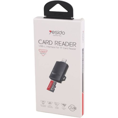 Картридер Yesido GS38 Lightning microSD для iPhone и iPad, USB 2.0, чёрный