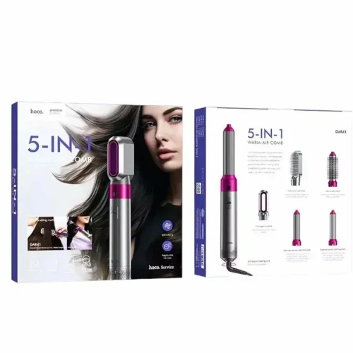 Набор для укладки hoco. Global Silver: фен 1000 Вт, щипцы-гофре, 10 режимов, холодный воздух