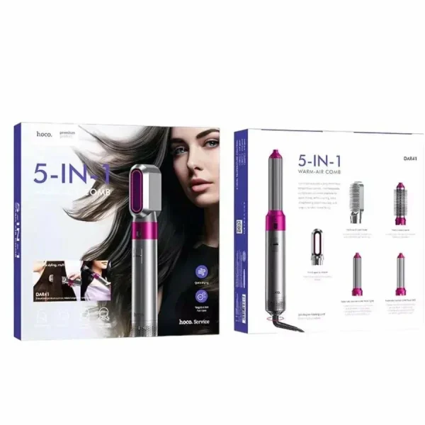 Набор для укладки hoco. Global Silver: фен 1000 Вт, щипцы-гофре, 10 режимов, холодный воздух