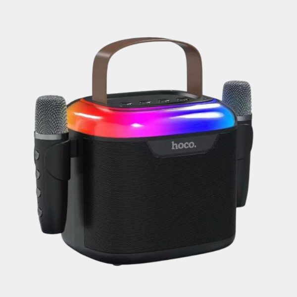 Беспроводная Bluetooth колонка Hoco DS69 с 2 беспроводными микрофонами и RGB-подсветкой для караоке