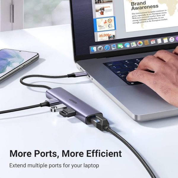 USB-C хаб Ugreen CM475 3 порта USB 3.0 — изображение 3