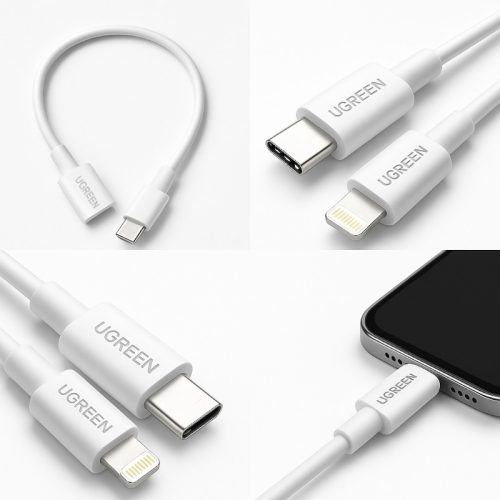 Кабель Ugreen US171 / 60746, USB Type-C – Lightning, 0,25 м, MFi