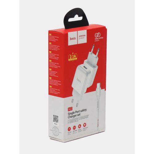Hoco N2 Vigour USB-A → USB Type-C (EU-вилка, с кабелем)