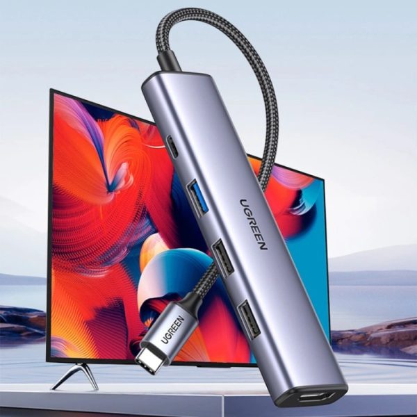 USB-C хаб-адаптер UGREEN CM478 5-в-1, HDMI 4K@30Hz, 3×USB-A, PD 100W — изображение 2