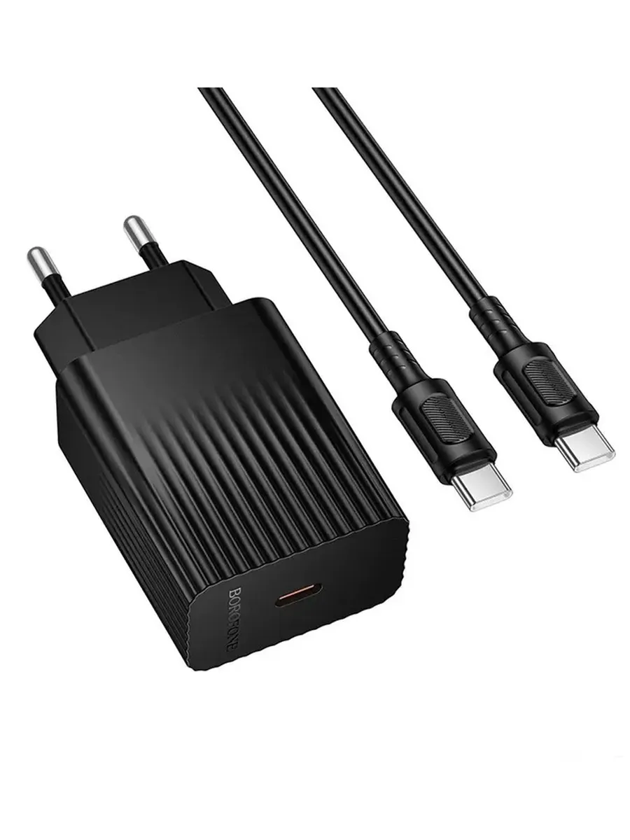 1 Сетевое зарядное устройство Borofone BAS75A 30W (PD + PPS) + Кабель Type-C to Type-C — изображение 1