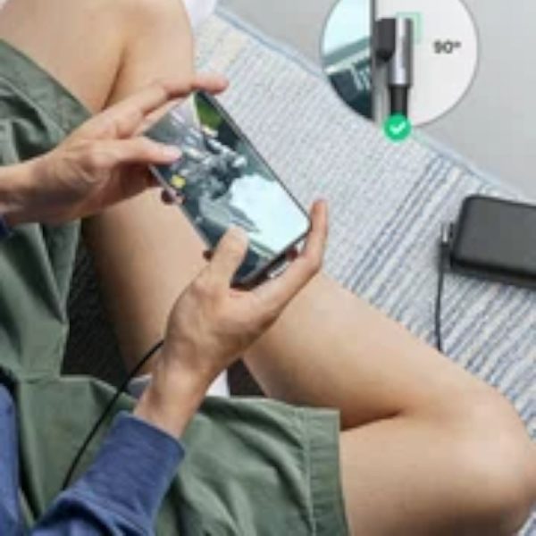 Кабель угловой Ugreen US323, USB-C, 1 метр, цвет черный (70529) — изображение 4