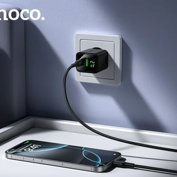 Сетевое зарядное устройство Hoco CS83A 20W с LED-дисплеем мощности — изображение 5
