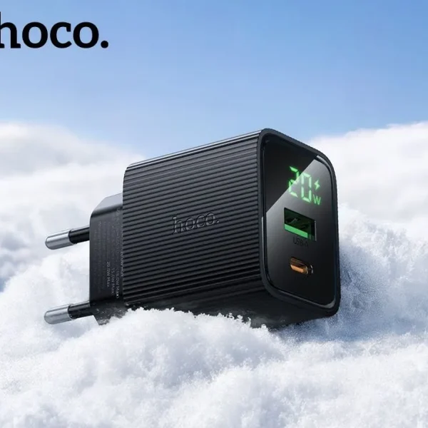 Сетевое зарядное устройство Hoco CS83A 20W с LED-дисплеем мощности — изображение 4