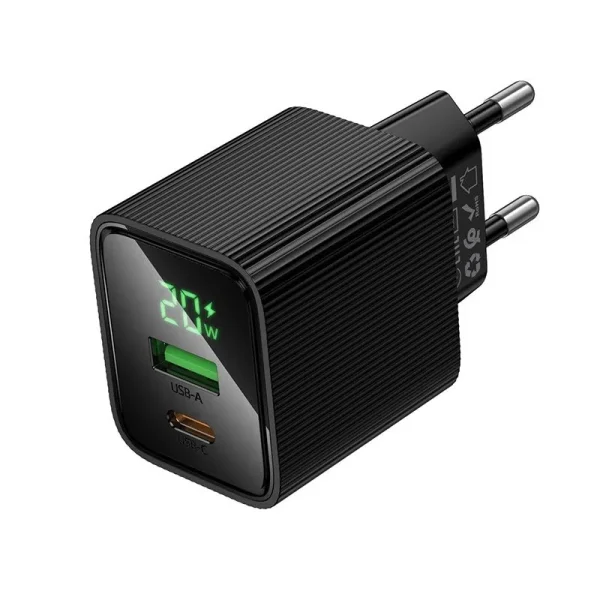 Сетевое зарядное устройство Hoco CS83A 20W с LED-дисплеем мощности — изображение 3