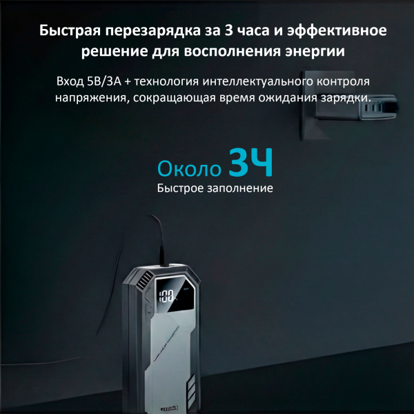 Автомобильный пусковое устройство YESIDO VC11 6000 мАч — изображение 4