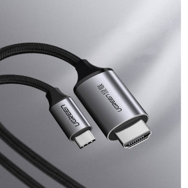 Кабель Ugreen HDMI – USB Type-C 4K 60 Гц, 1,5 м, чёрно-серый (MM142 50570) — изображение 4