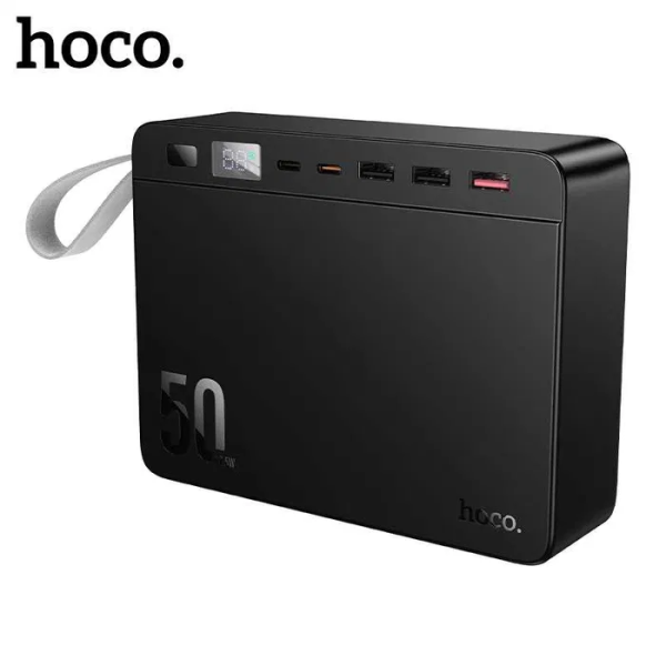 Внешний аккумулятор Hoco J166 Carretera 50000 mAh (LiFePO4) с 4 встроенными кабелями и быстрой зарядкой 22.5W — изображение 3