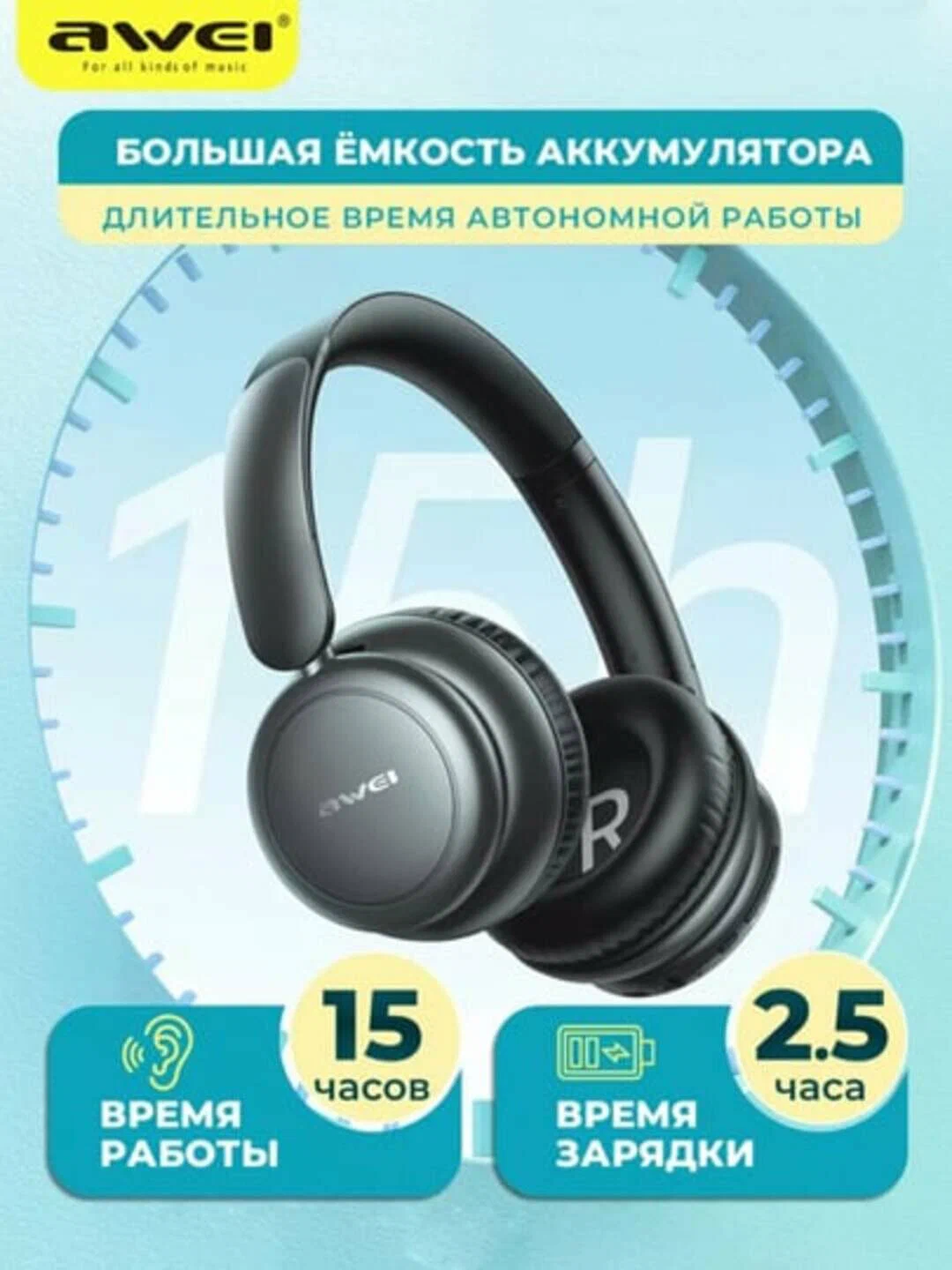 optimize Беспроводные полноразмерные наушники Awei E1 Wireless — изображение 1