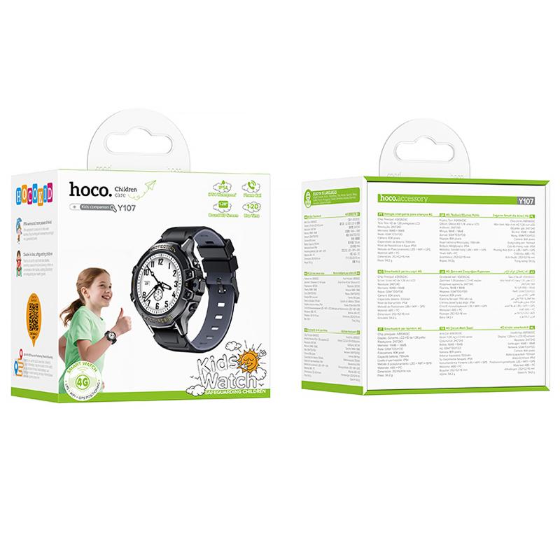 detskie-cmart-casy-hoco-y107-4g-with-call-function-black_2 Детские часы HOCO Y107, 4G-связь, звонки, IP54, круглый HD-экран 1,28 — изображение 1